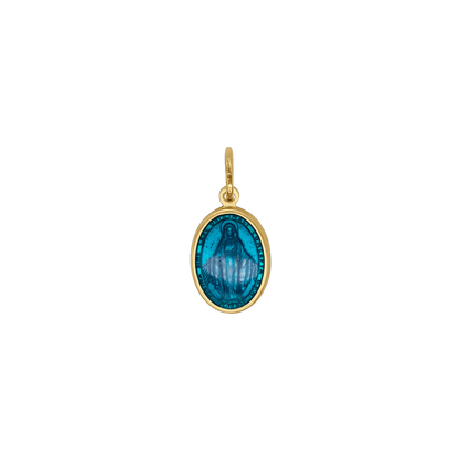 BLUE  MIRACULOUS MEDAL - VERMEIL SILVER