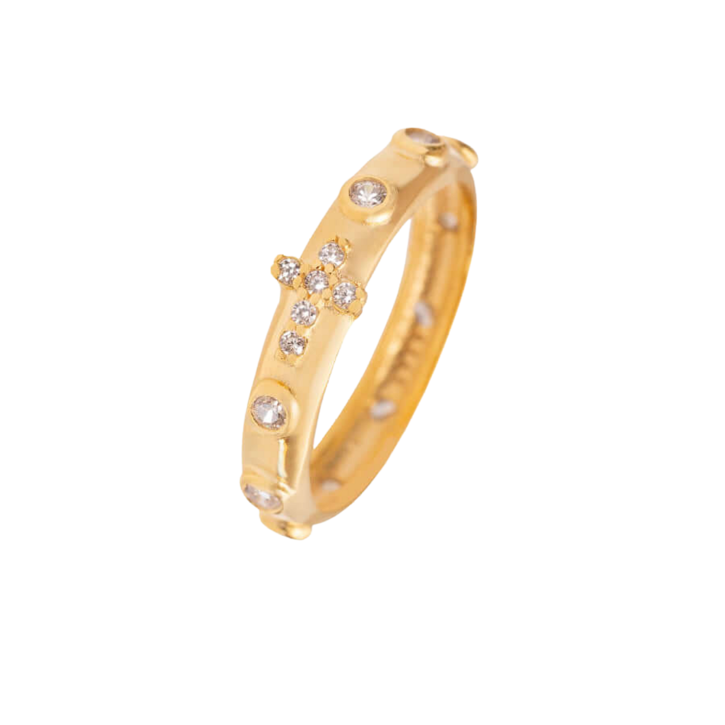 ROSARY RING - ZIRCONIA - VERMEIL SILVER