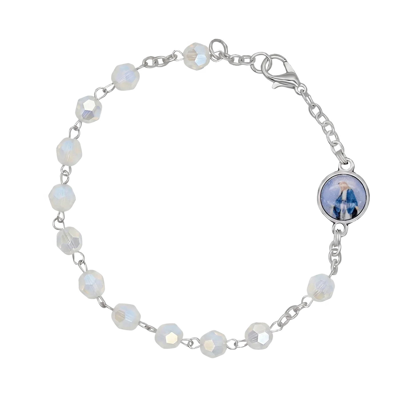 CRYSTAL ROSARY BRACELET - METAL