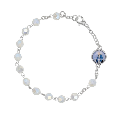 CRYSTAL ROSARY BRACELET - METAL