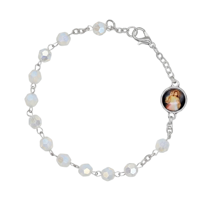 CRYSTAL ROSARY BRACELET - METAL