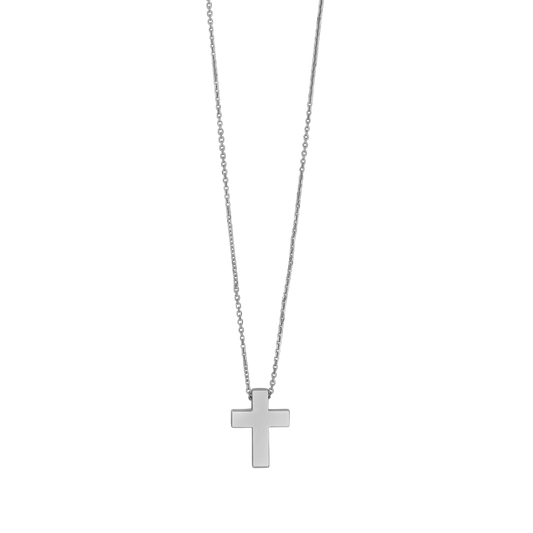 CROSS NECKLACE - WHITE GOLD