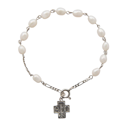 PEARL ROZENKRANS ARMBAND - ZILVER