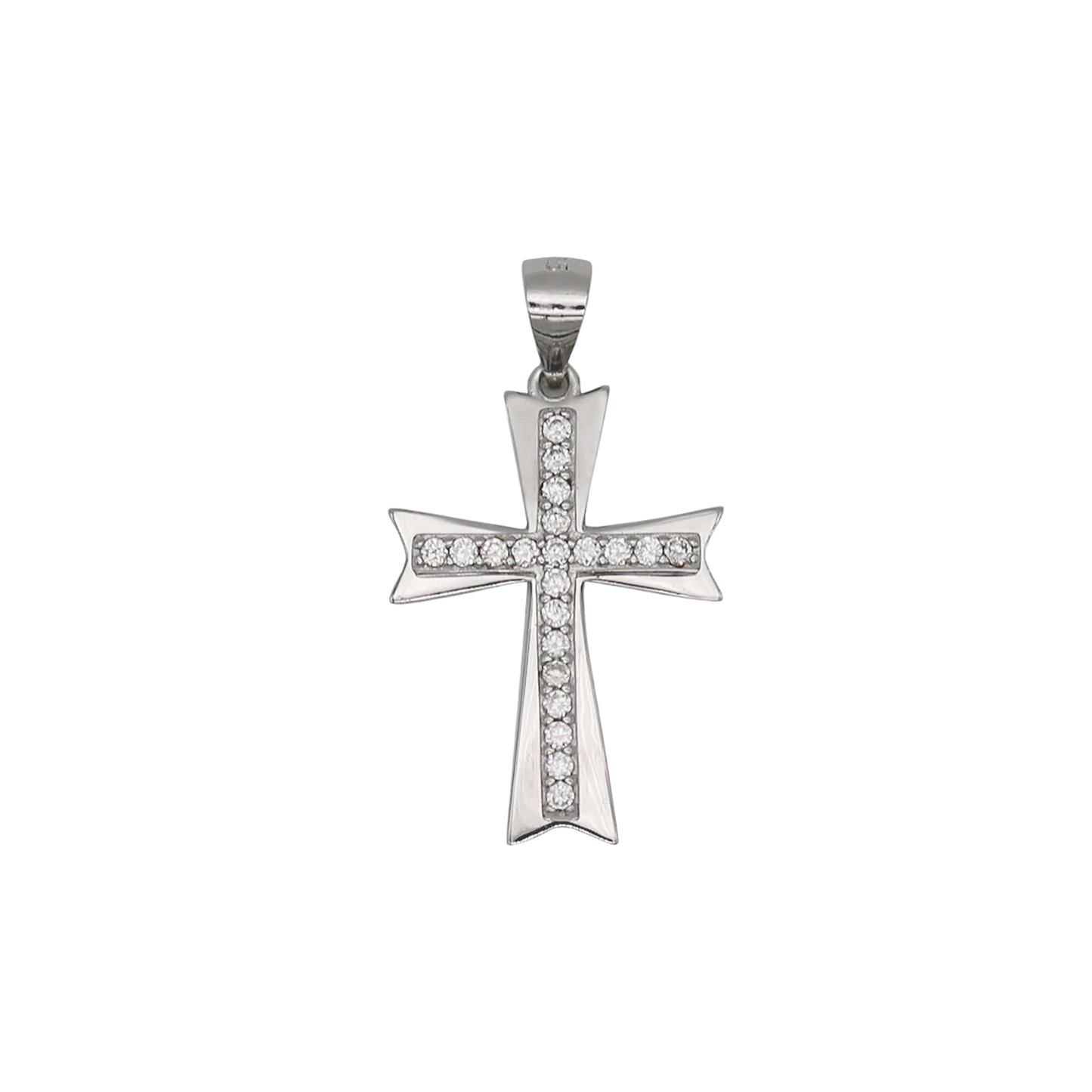 CROSS PENDANT - SILVER AND ZIRCONS