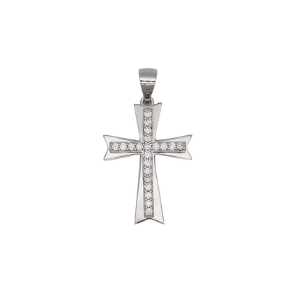 CROSS PENDANT - SILVER AND ZIRCONS
