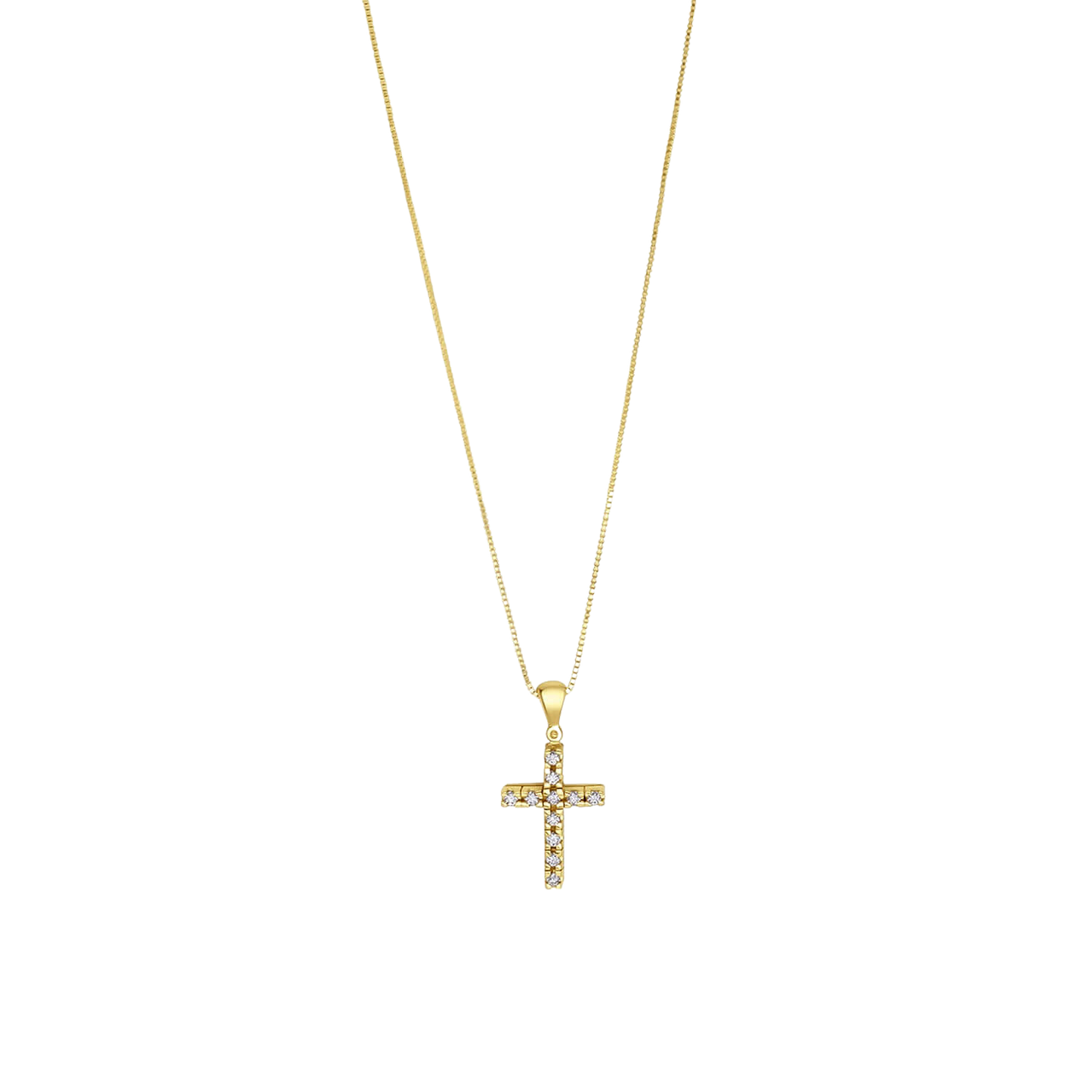KRUIS DIAMOND KETTING - GOUD