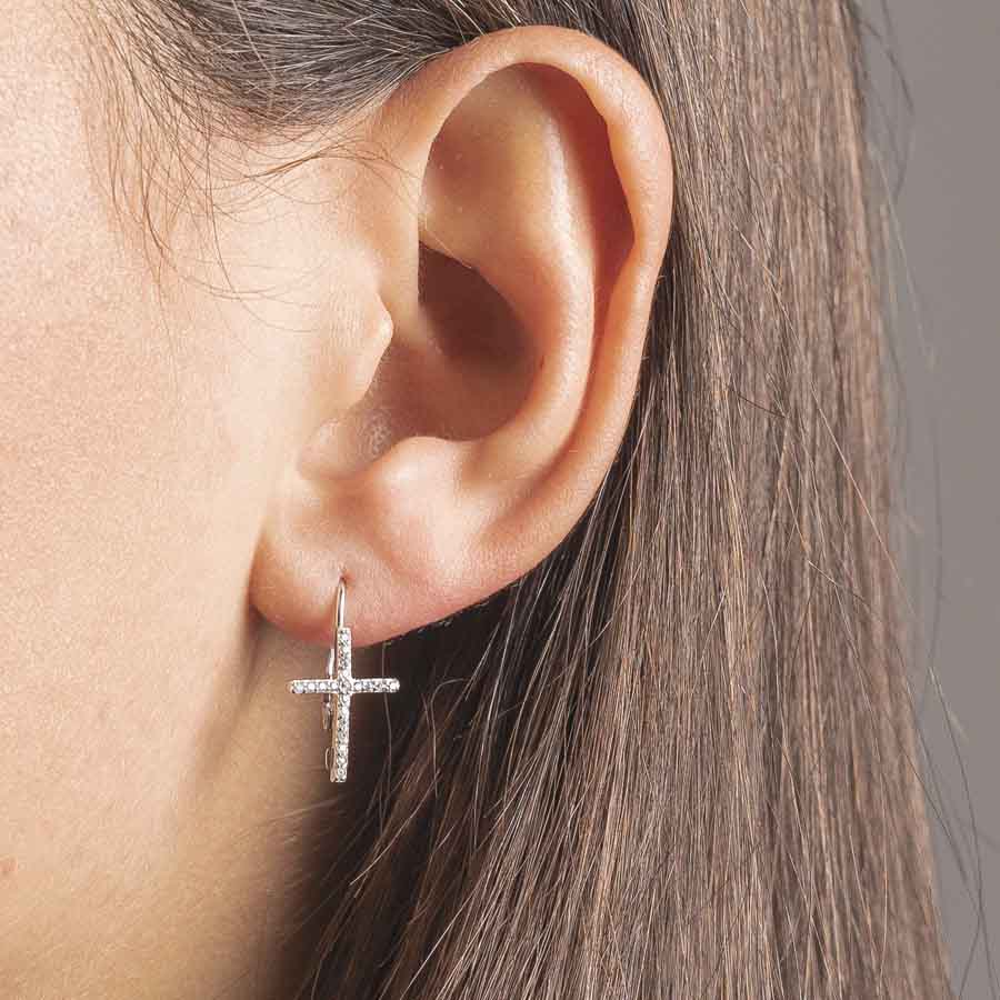 KRUIS - EARRINGS - ZILVER