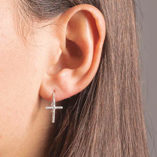 KRUIS - EARRINGS - ZILVER