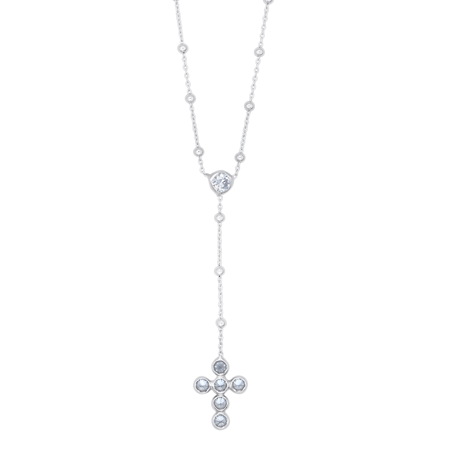 KRUIS KETTING - ZIRKONIA EN ZILVER