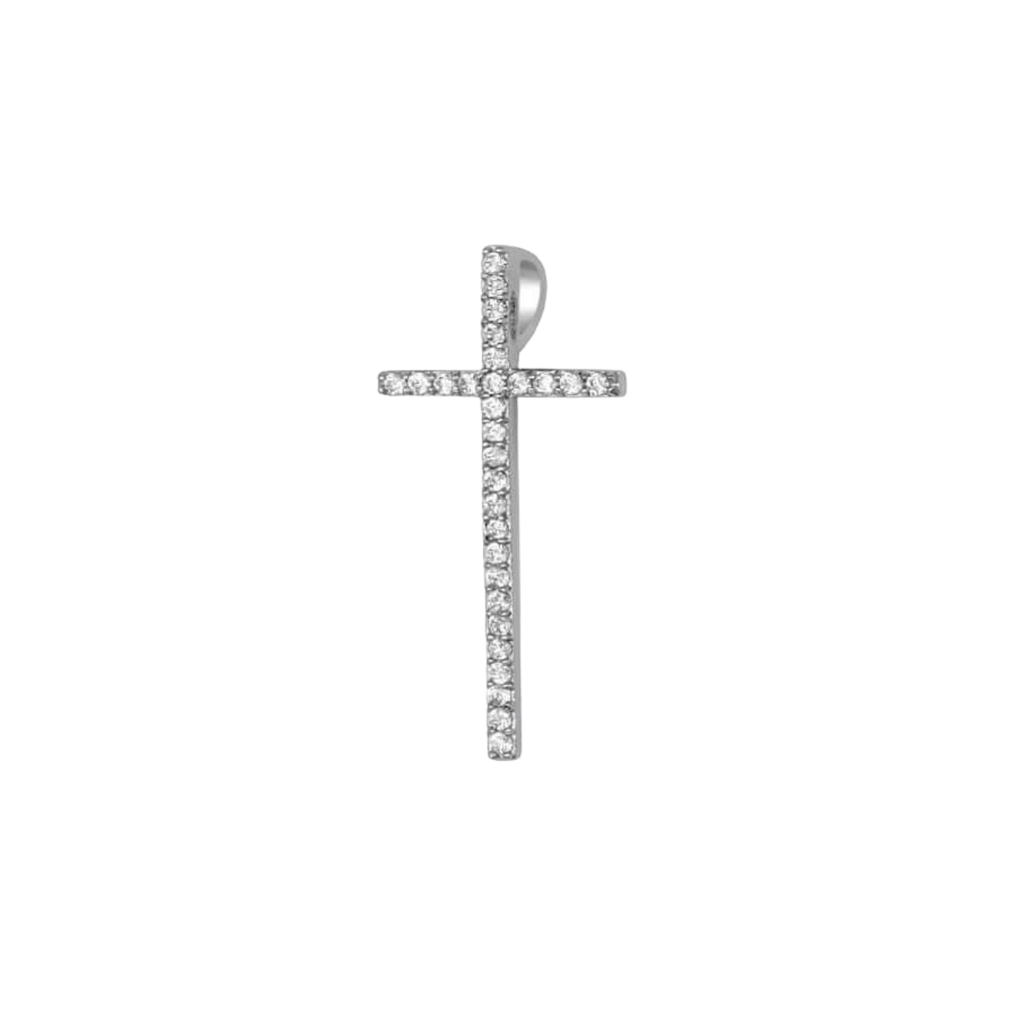 CROSS PENDANT - SILVER AND ZIRCONIA