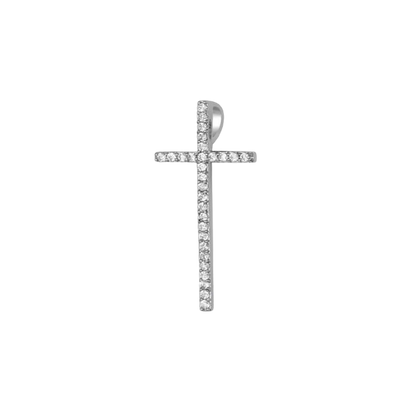 CROSS PENDANT - SILVER AND ZIRCONIA