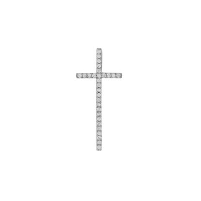 CROSS PENDANT - SILVER AND ZIRCONIA