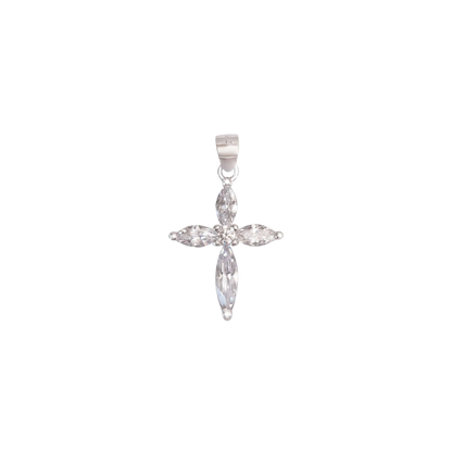 ZIRKONIA KRUIS HANGER - ZILVER